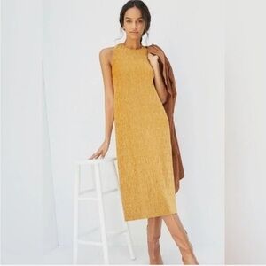 Mauve by Anthropologie Gold Adrienne Twist Back Velvet Dress size xsmall.